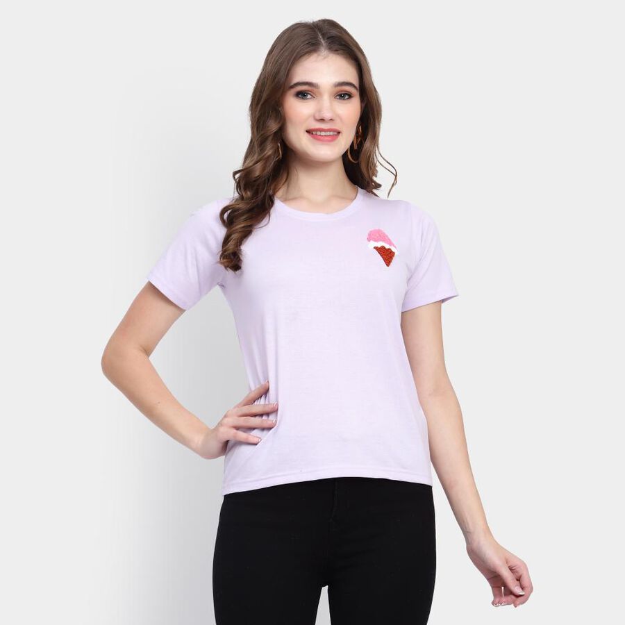 Ladies' Cotton T-Shirt, Lilac, large image number null